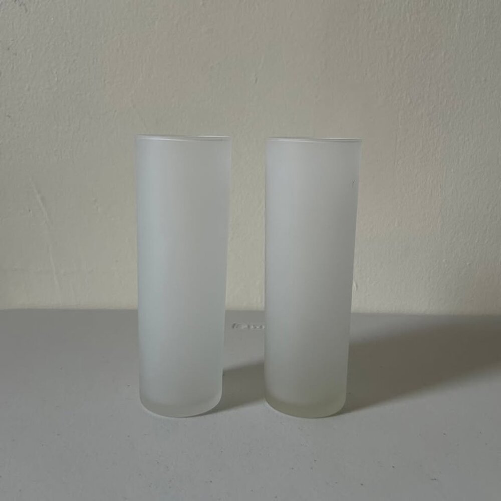 Set of 2 Frosted Highball Glasses
